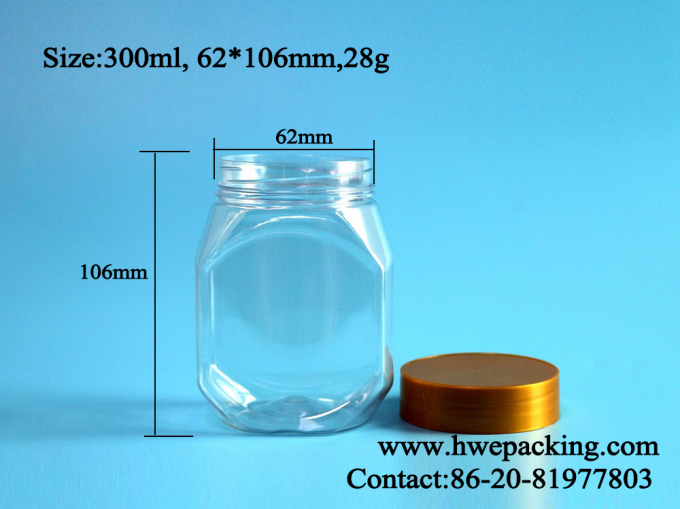 Bpa Free 300ml 10oz Plastic PET Jar For Peanut Butter