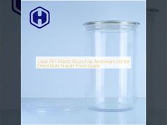 Clear PET Plastic Jar with Aluminum Lid for Food Storage