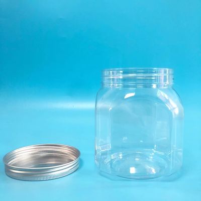 Clear Rectangular 820ml Plastic Cookie Jars For Chocolate Snacks