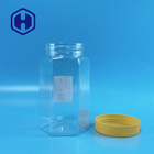 Bulk 670ml Transparent Plastic Packaging Jar Hexagon Wide Mouth PET Food Packaging