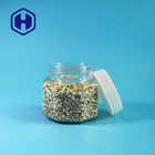 Small Hexagonal 190ml Empty Plastic Food Jars With Lids Sweets Peanuts Rice Beans Packing