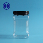 850ml Bpa Free Square Plastic Grip Jar With Lid PET Food Packaging
