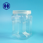 Stackable Mason PET Square Clear Plastic Grip Jars With Round Lids Cookie Food Packing