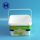 Eco Friendly IML Plastic Containers Custom Square 2L Plastic Cracker Biscuit Packaging Box