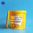 Thin Wall Round Plastic Cookie Containers 84OZ 400G With Single Handle