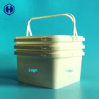 White IML Tubs Print Custom Logo Double Handles Empty Food Containers