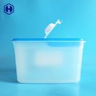 Sturdy PP Clear Plastic Square Box With Scoop Pet Dog Food Feeding