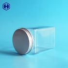 Small Empty Square Wide Mouth Plastic Jars Stackable Space Saving