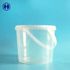 Round IML Bucket Food Grade Candies Clear Cylinder Container With Cap