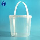 Round IML Bucket Food Grade Candies Clear Cylinder Container With Cap