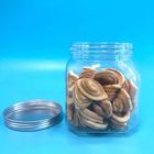 Clear Rectangular 820ml Plastic Cookie Jars For Chocolate Snacks
