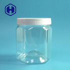 560ml 19oz Hexagonal PET Plastic Jars Bpa Free Food Safe Snacks Screw Cover