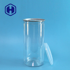 1450ml 49oz Clear Plastic Cans With Aluminum Easy Open Lid And Plastic Cap
