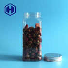 580ml Square PET Plastic Jar For Food Airtight Wide Mouth Empty Aluminum Screw Cap