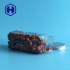 580ml Square PET Plastic Jar For Food Airtight Wide Mouth Empty Aluminum Screw Cap