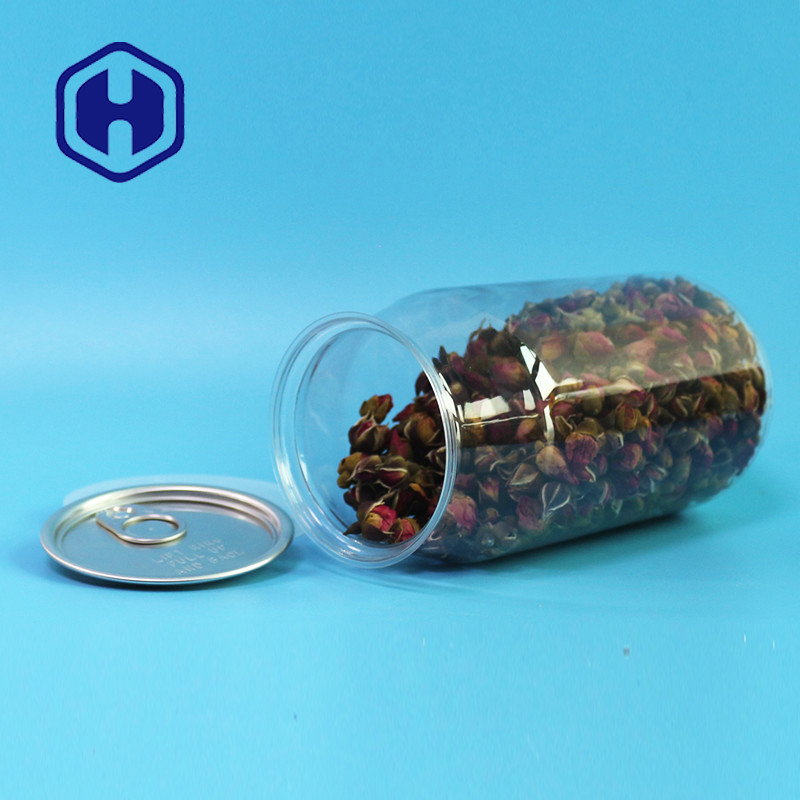 Sweets Seafood Dry Food Packaging Empty Plastic PET Can With Lids Custom Made 24oz