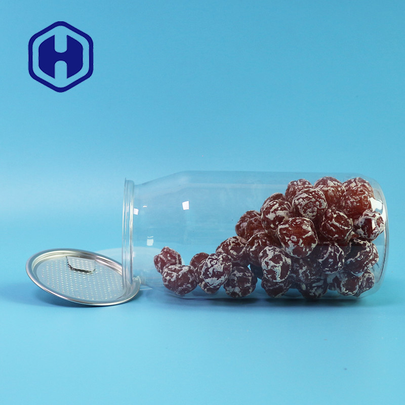 Sweets Seafood Dry Food Packaging Empty Plastic PET Can With Lids Custom Made 24oz