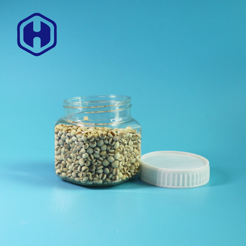 Small Hexagonal 190ml Empty Plastic Food Jars With Lids Sweets Peanuts Rice Beans Packing