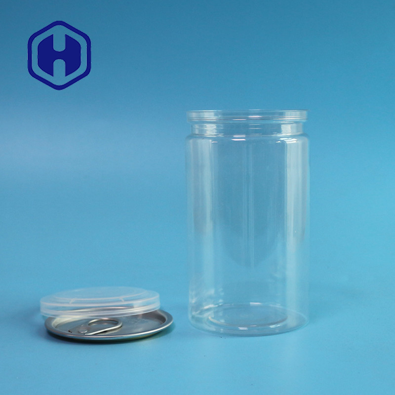 410ml 211# Easy Open Empty clear Plastic Pet Can For Food Leak Proof