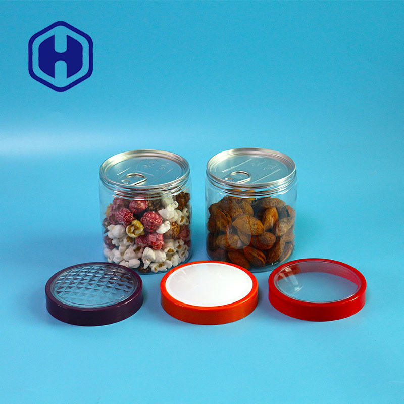 12.8oz 305# Cashews Dates Airtight PET Can Easy Open Plastic Packaging With Screw Cap