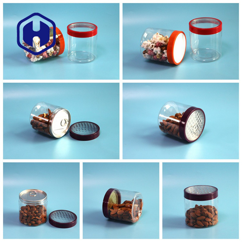 12.8oz 305# Cashews Dates Airtight PET Can Easy Open Plastic Packaging With Screw Cap