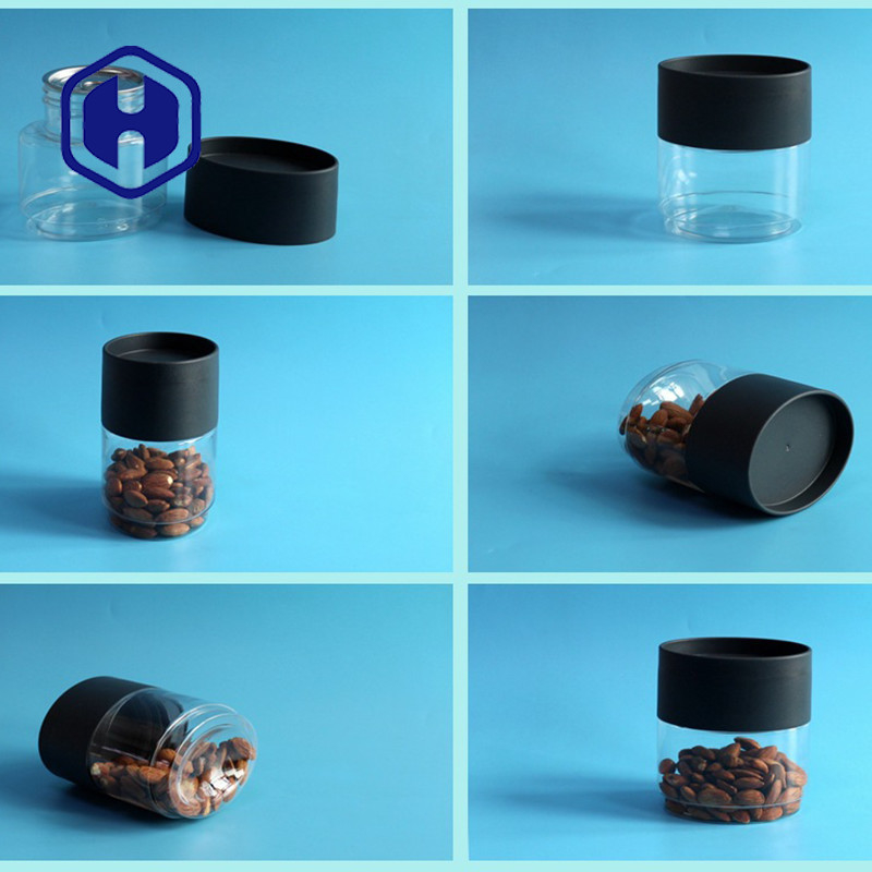 Custom Plastic Packaging Jar 13oz Flat Oval Tin Can Dry Fruit  PET Storage Container