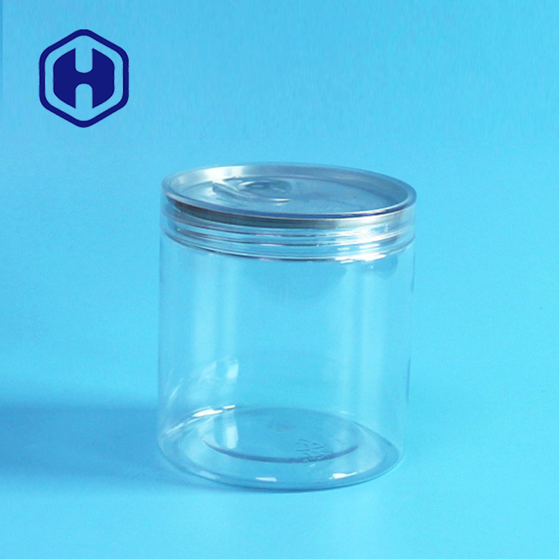 Easy Open Empty Plastic PET Food Can 360ml Dry Fruits Vegetables Round Screw Lid Airtight
