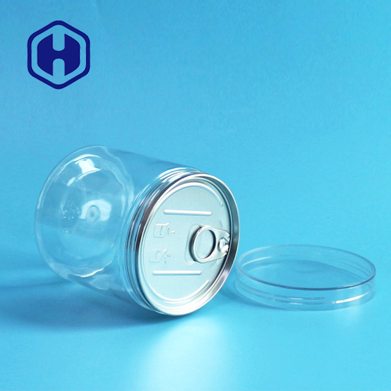 Easy Open Empty Plastic PET Food Can 360ml Dry Fruits Vegetables Round Screw Lid Airtight