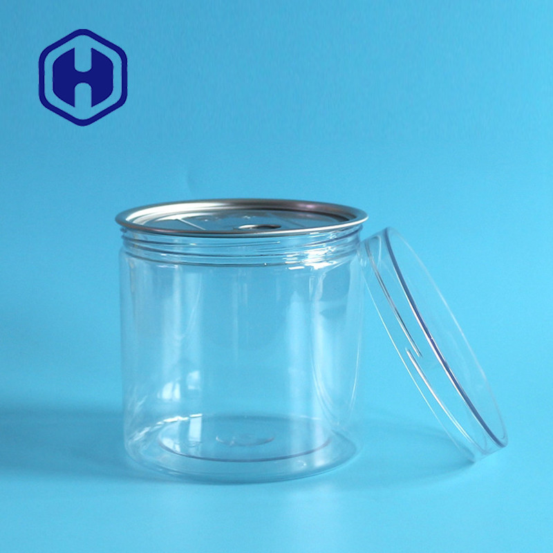 Wide Mouth 309# 740ml Canned Food PET Plastic Cans With Aluminum Eoe Screw Cap