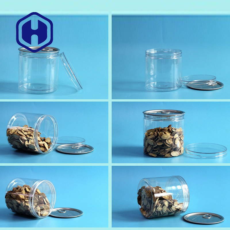 Wide Mouth 309# 740ml Canned Food PET Plastic Cans With Aluminum Eoe Screw Cap