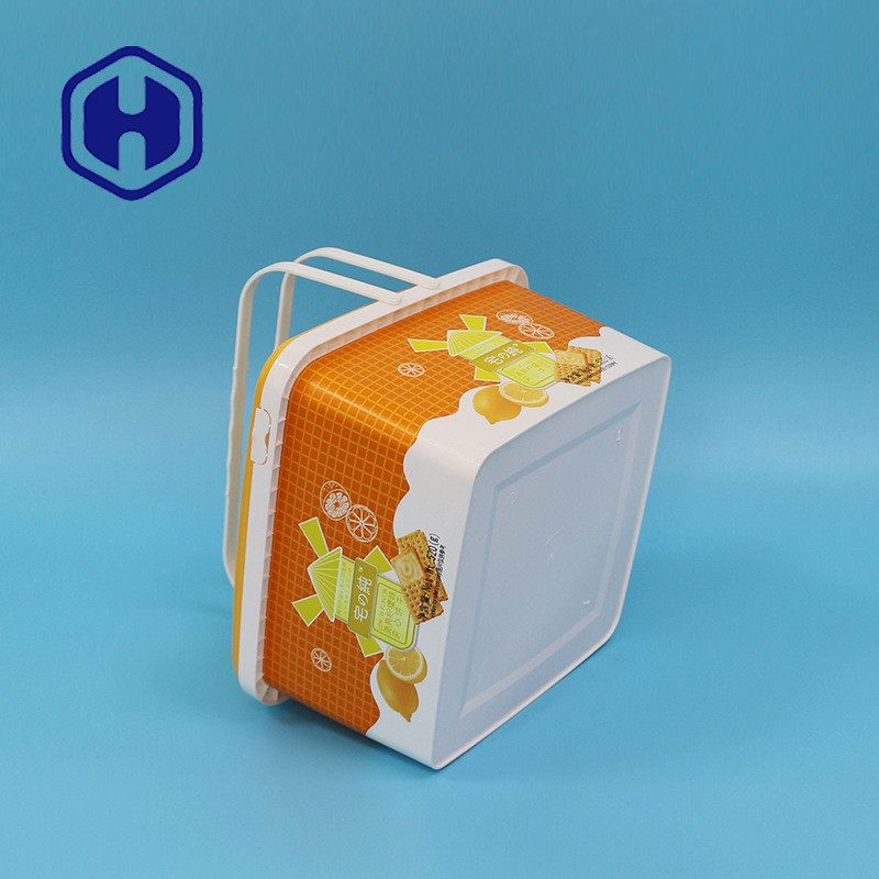 Luxury Decorative IML Container Plastic Christmas Cheese Biscuit Packaging Crackers Box