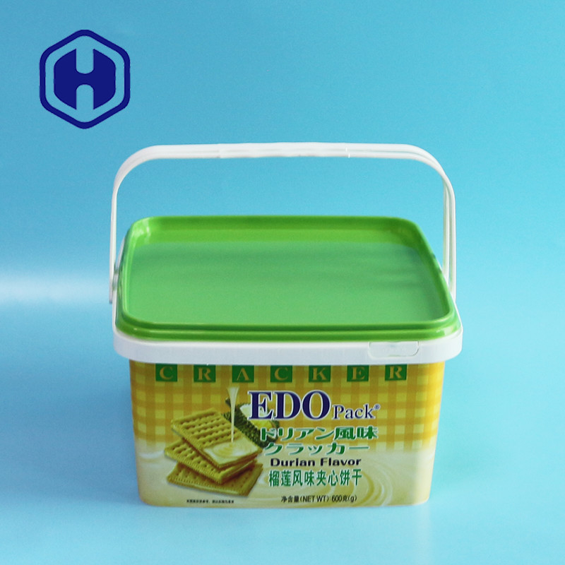 Luxury Decorative IML Container Plastic Christmas Cheese Biscuit Packaging Crackers Box