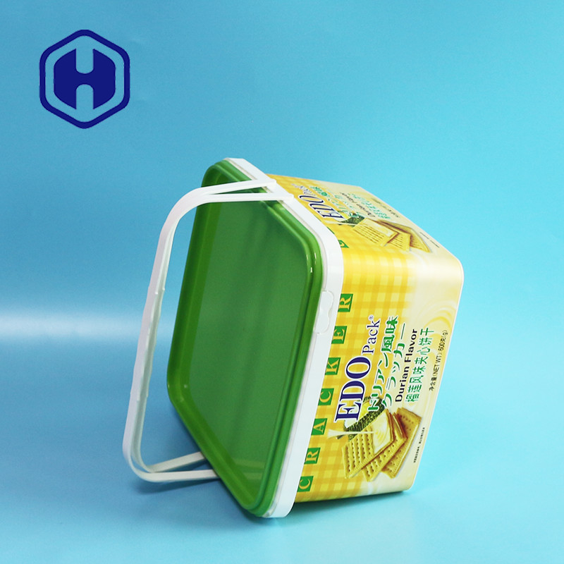 Luxury Decorative IML Container Plastic Christmas Cheese Biscuit Packaging Crackers Box