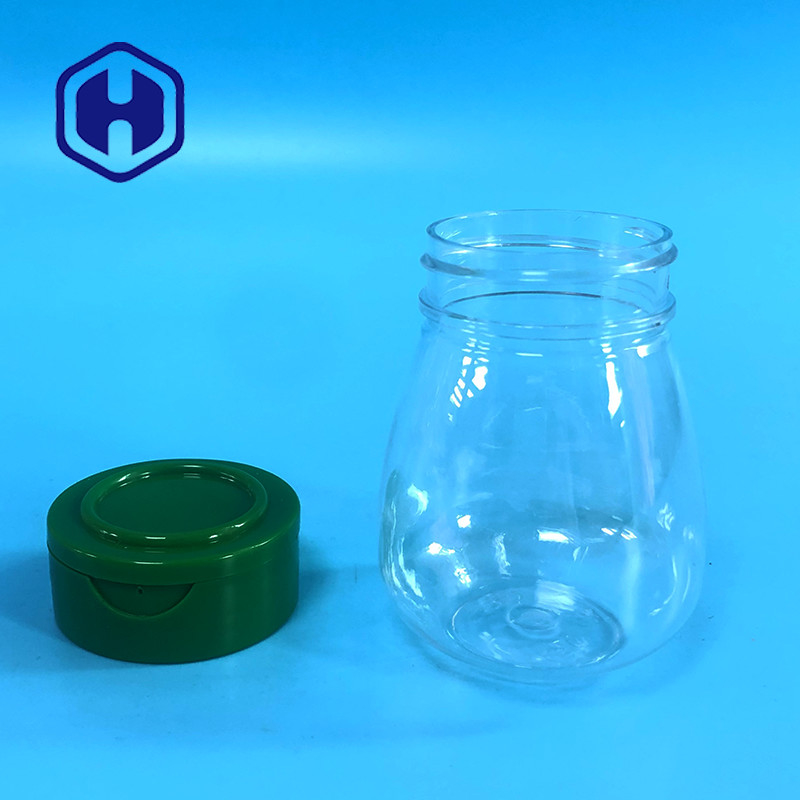 Small Salt Pepper Round PET Empty Plastic Spice Jar 100ml Flip Top Lids 6 Holes