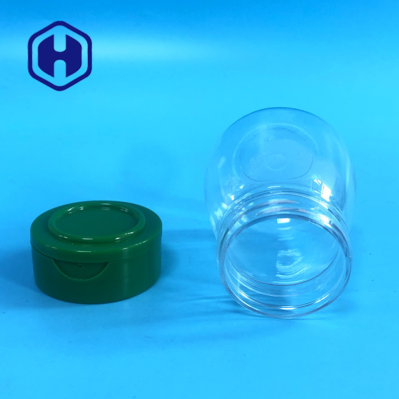 Small Salt Pepper Round PET Empty Plastic Spice Jar 100ml Flip Top Lids 6 Holes