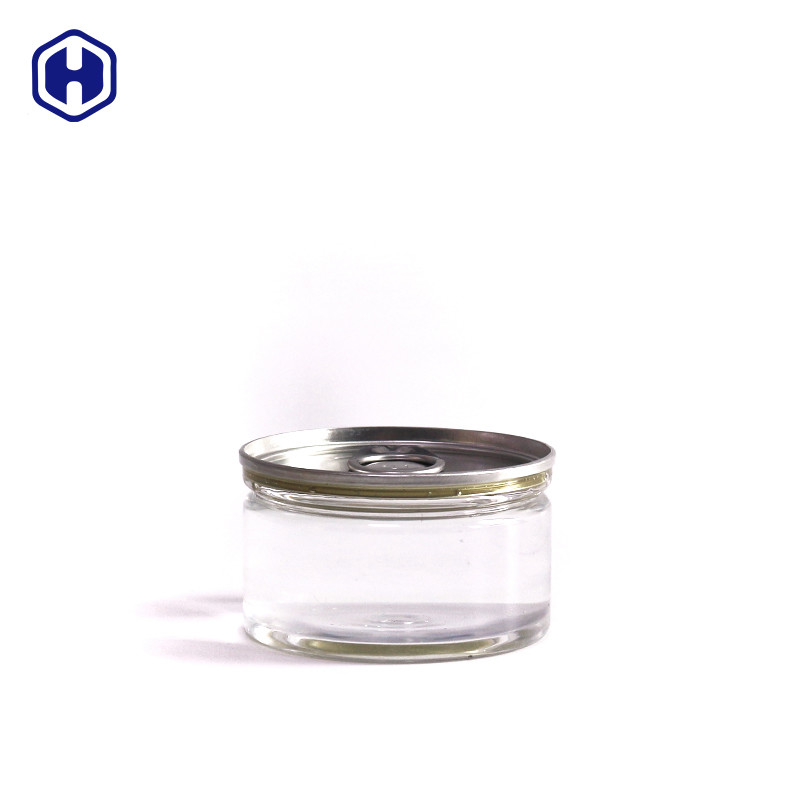 Airtight Leak Proof Transparent Pet Easy Open Cans Plastic / Pet Easy Open Can For Sauce