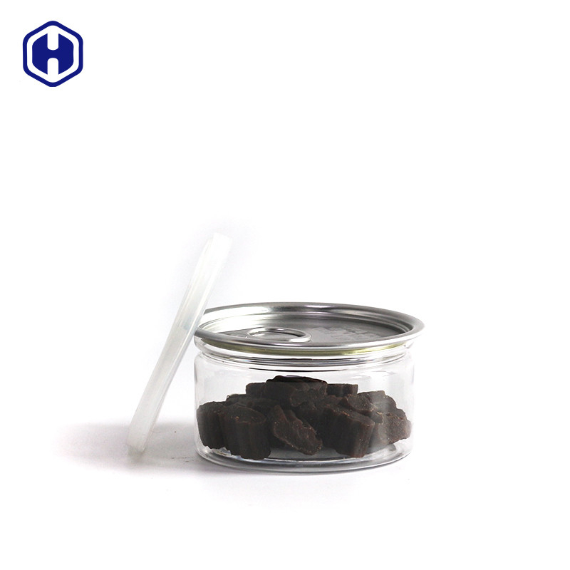 Airtight Leak Proof Transparent Pet Easy Open Cans Plastic / Pet Easy Open Can For Sauce