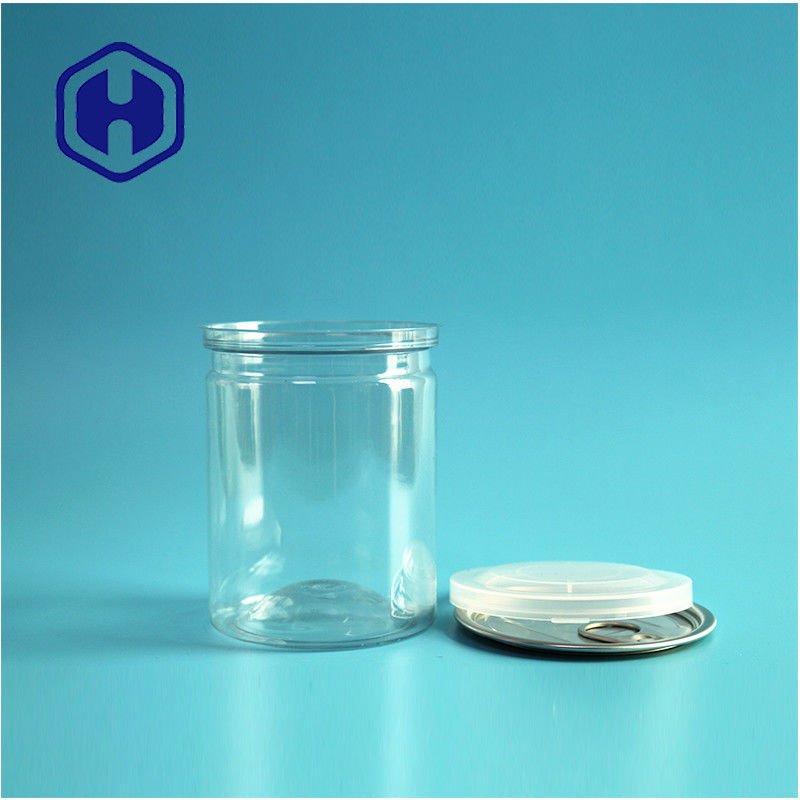 Transparent Airtight PET Easy Open Cans Plastic / PET Food Can For Leak Proof Packaging