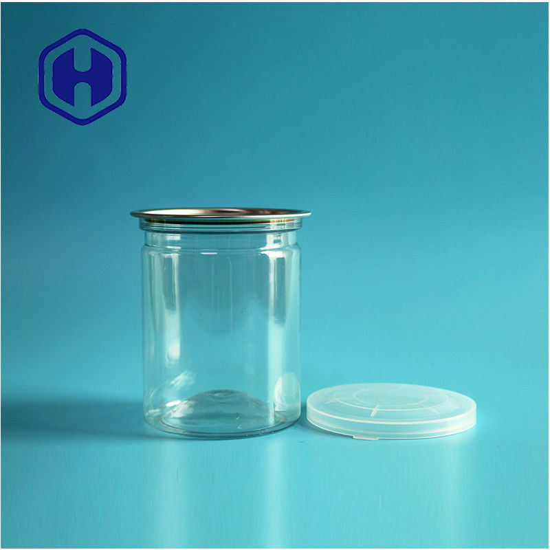 Transparent Airtight PET Easy Open Cans Plastic / PET Food Can For Leak Proof Packaging