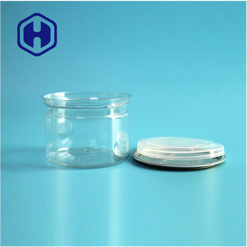 Candies Chocolate Snack 250ml 8oz Clear Clear PET Can Food Packaging With Easy Open End