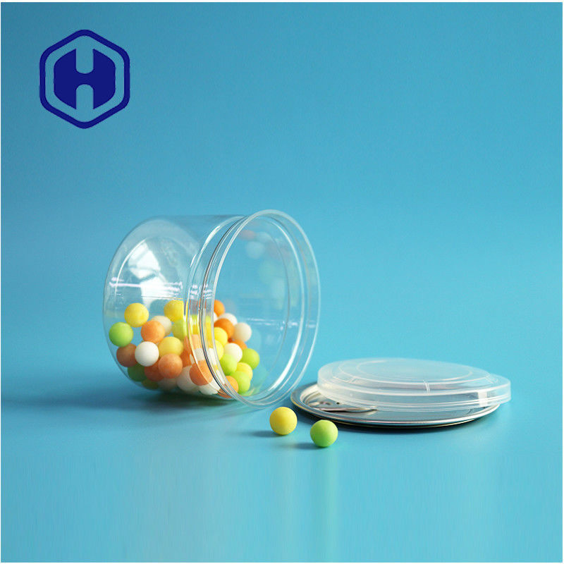 Candies Chocolate Snack 250ml 8oz Clear Clear PET Can Food Packaging With Easy Open End