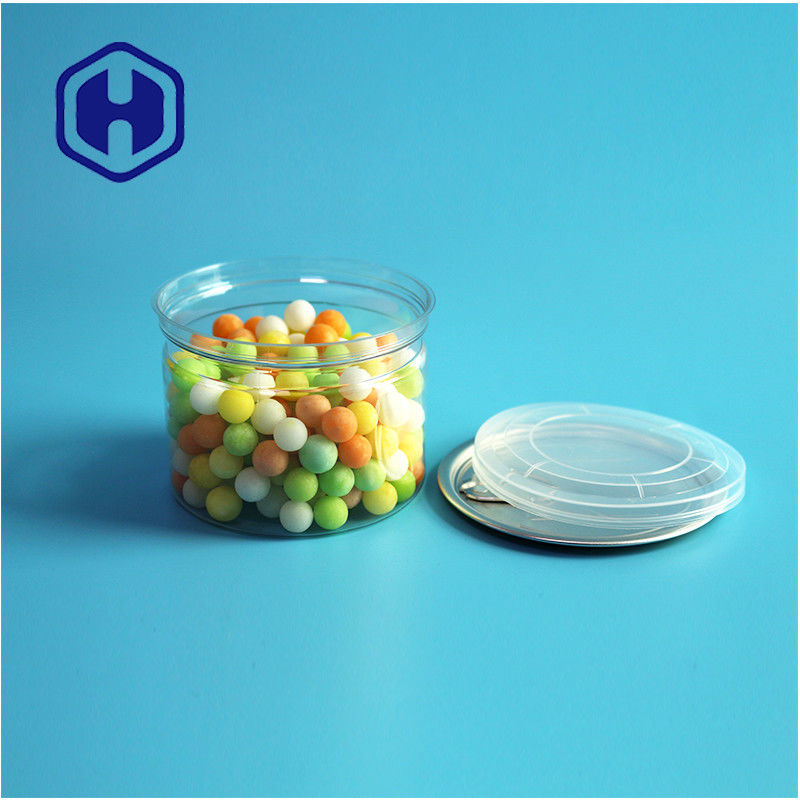 Candies Chocolate Snack 250ml 8oz Clear Clear PET Can Food Packaging With Easy Open End