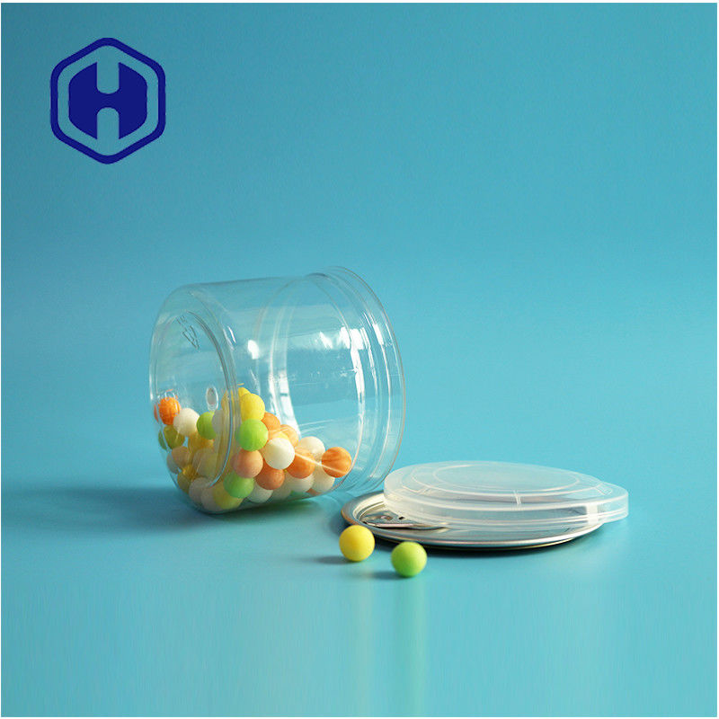 Candies Chocolate Snack 250ml 8oz Clear Clear PET Can Food Packaging With Easy Open End