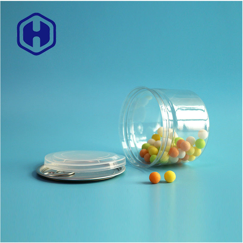 Candies Chocolate Snack 250ml 8oz Clear Clear PET Can Food Packaging With Easy Open End