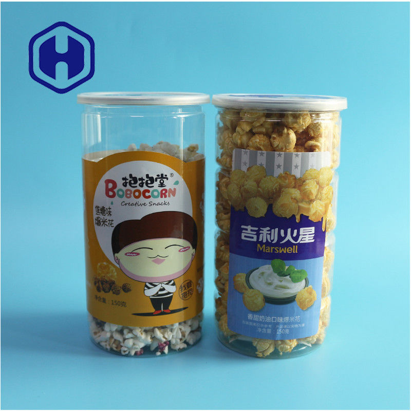 China Manufacturer pop corn 1400ml Cylindrical Recyclable PET Can Leak Proof
