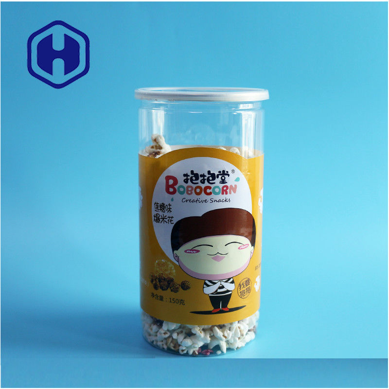 China Manufacturer pop corn 1400ml Cylindrical Recyclable PET Can Leak Proof