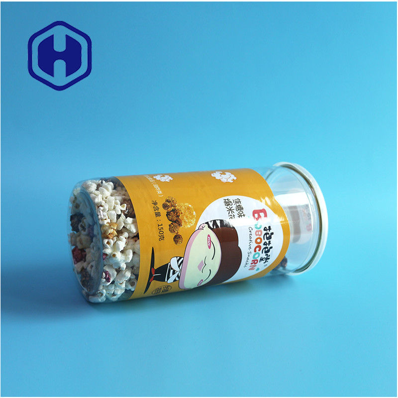 China Manufacturer pop corn 1400ml Cylindrical Recyclable PET Can Leak Proof