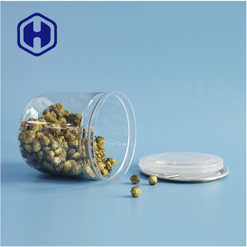 Supermarket Packaging Airtight Leak Proof PET Plastic Cookie Canisters With Easy Open Lids