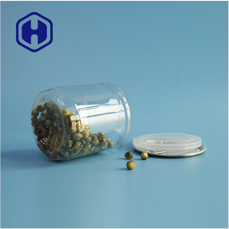 Supermarket Packaging Airtight Leak Proof PET Plastic Cookie Canisters With Easy Open Lids