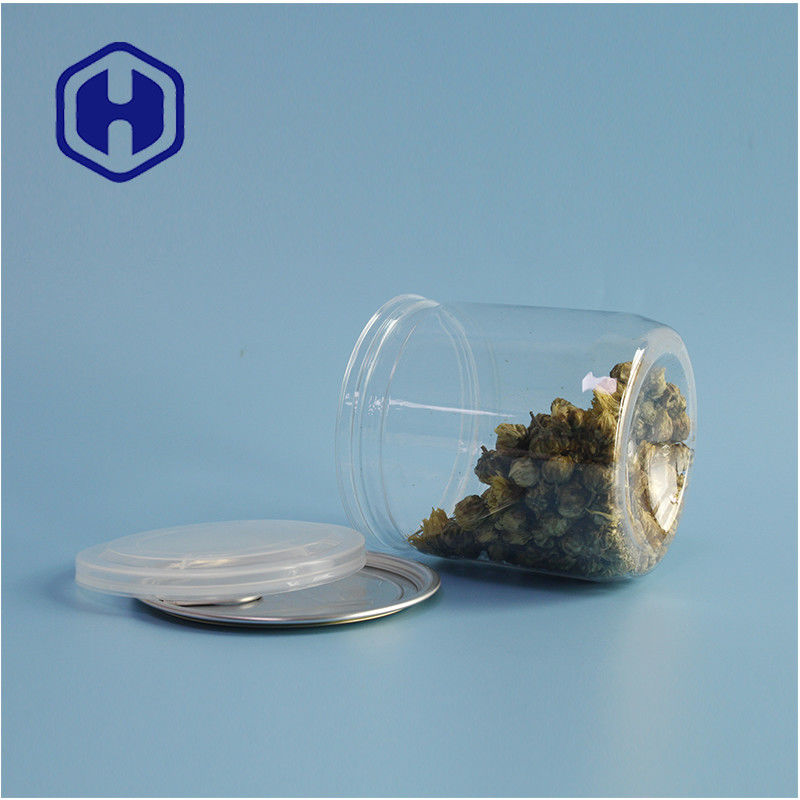 Supermarket Packaging Airtight Leak Proof PET Plastic Cookie Canisters With Easy Open Lids
